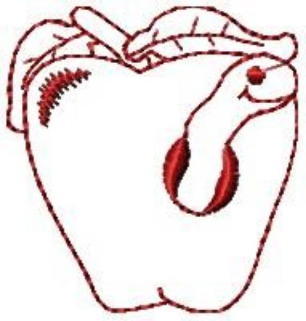 Picture of Apple Worm Machine Embroidery Design