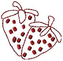 Strawberry Outline Machine Embroidery Design