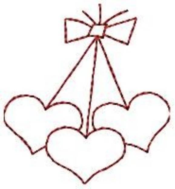 Picture of Hearts Outline Machine Embroidery Design