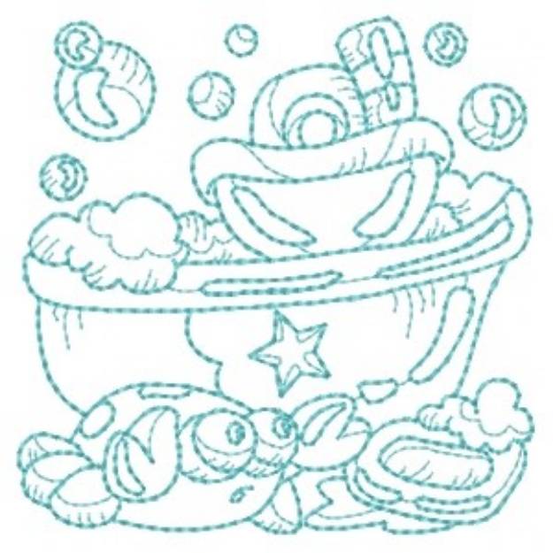 Picture of Bath Time Machine Embroidery Design