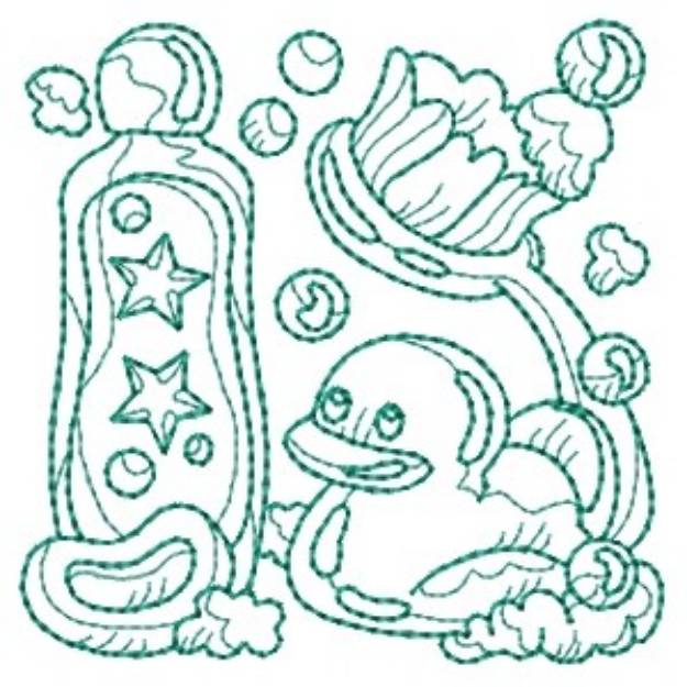 Picture of Outline Baby Bath Machine Embroidery Design