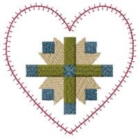 Quilt Heart Block Machine Embroidery Design