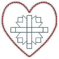 Outline Quilt Heart Machine Embroidery Design