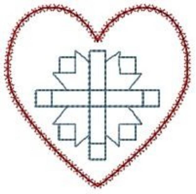 Picture of Outline Quilt Heart Machine Embroidery Design