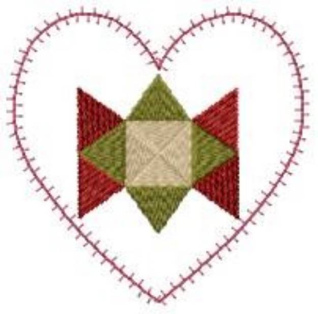 Picture of Quilt Heart Patch Machine Embroidery Design