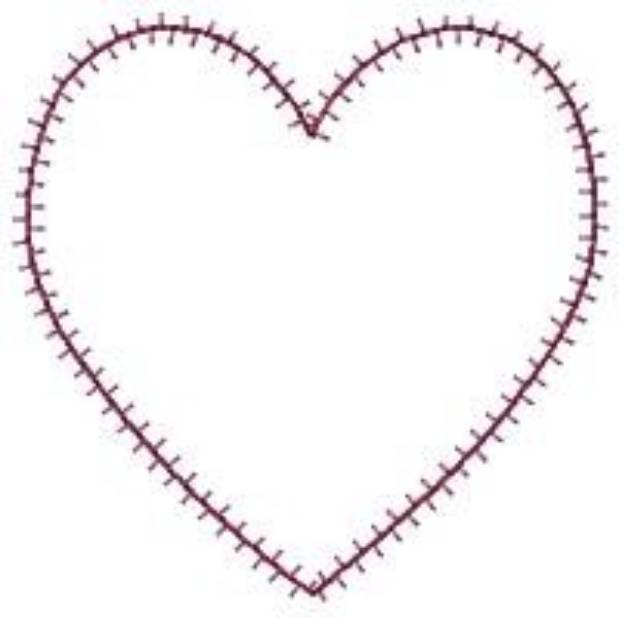 Picture of Outline Heart Machine Embroidery Design