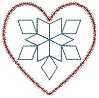 Quilt Heart Outline Machine Embroidery Design