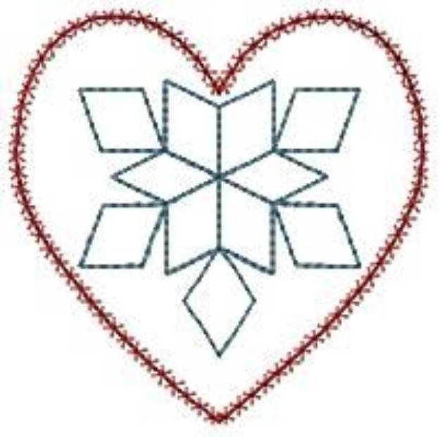 Picture of Quilt Heart Outline Machine Embroidery Design