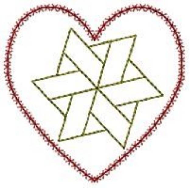 Picture of Quilt Outline Heart Machine Embroidery Design