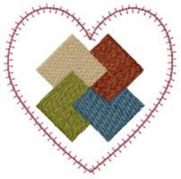 Picture of Quilt Heart Machine Embroidery Design