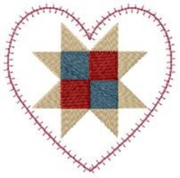 Picture of Quilt Star Heart Machine Embroidery Design