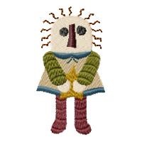 Folk Art Doll Machine Embroidery Design