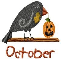 October Crow Machine Embroidery Design