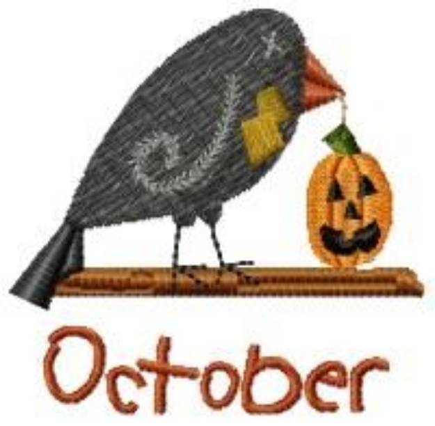 Picture of October Crow Machine Embroidery Design