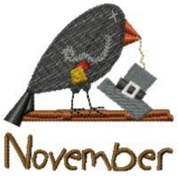 Picture of November Crow Machine Embroidery Design