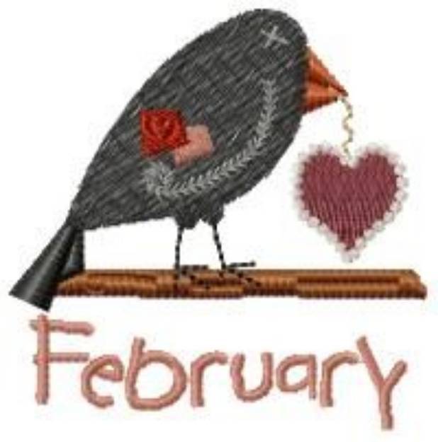 Picture of February Crow Machine Embroidery Design