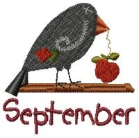 September Crow Machine Embroidery Design