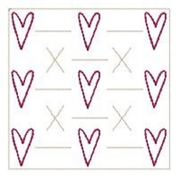 Picture of Outline Hearts Machine Embroidery Design