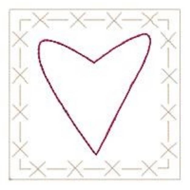 Picture of Heart Block Outline Machine Embroidery Design