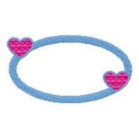 Oval Heart Frame Machine Embroidery Design