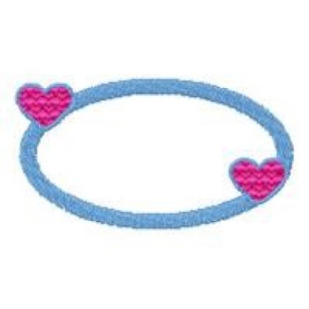 Picture of Oval Heart Frame Machine Embroidery Design