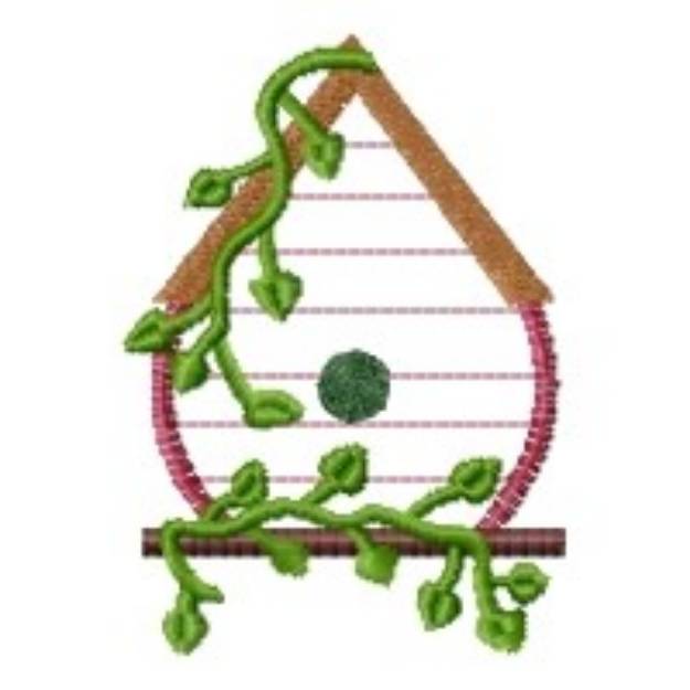 Picture of Vine Birdhouse Machine Embroidery Design