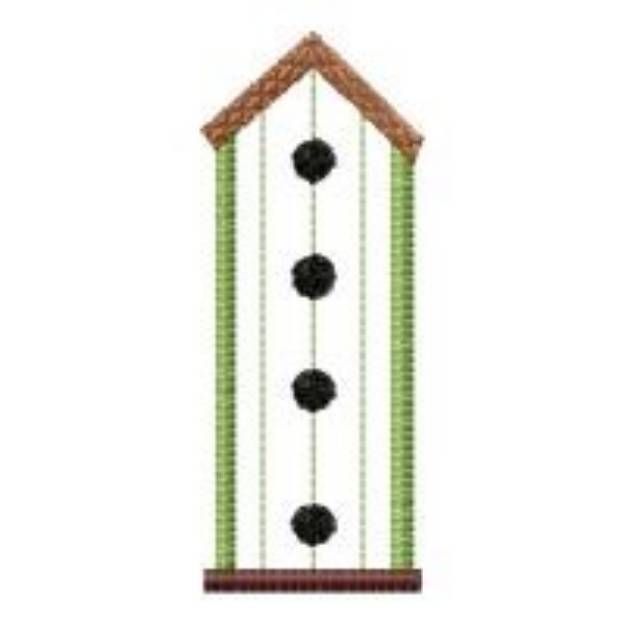 Picture of 4 Hold Birdhouse Machine Embroidery Design