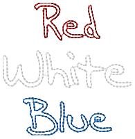 Red White Blue Machine Embroidery Design