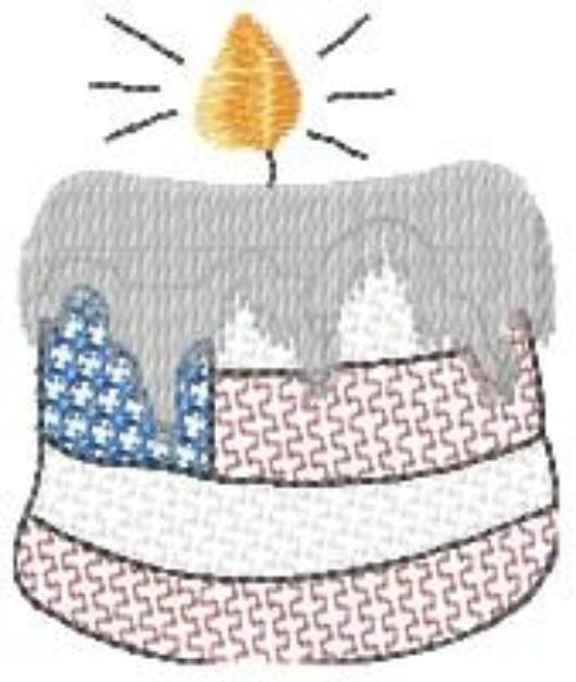 Picture of Flag Cake Machine Embroidery Design