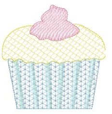 Patriotic Cupcake Machine Embroidery Design