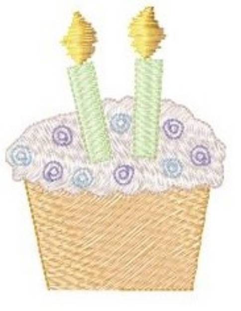 Picture of 2nd Birthday Cupcake Machine Embroidery Design