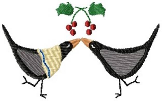 Picture of Christmas Crows Machine Embroidery Design