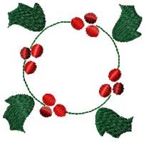 Holly Wreath Machine Embroidery Design
