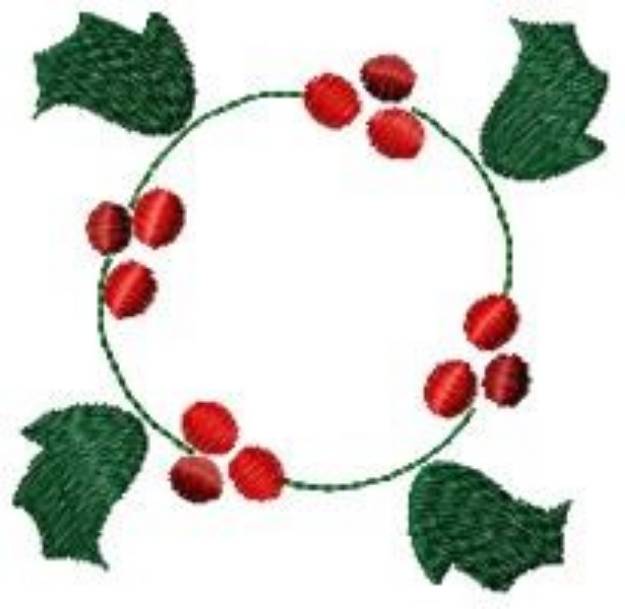 Picture of Holly Wreath Machine Embroidery Design