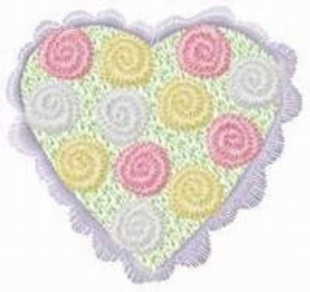 Picture of Rose HEart Machine Embroidery Design