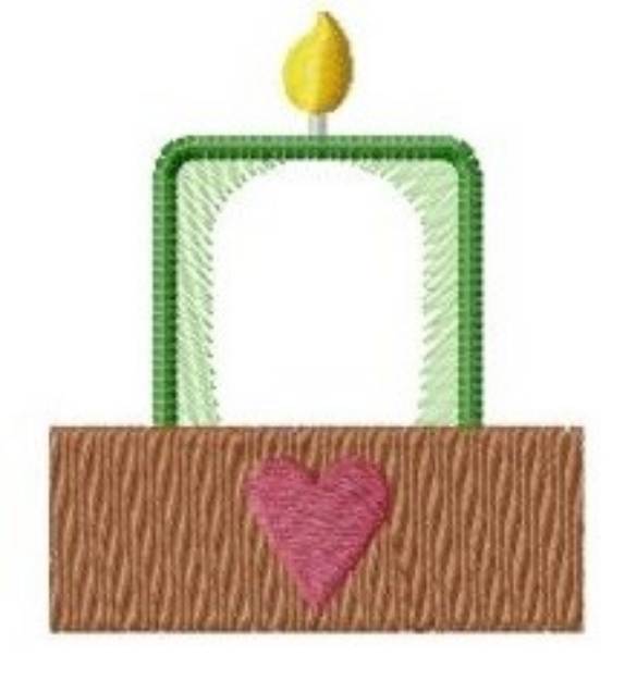 Picture of Heart Candle Machine Embroidery Design