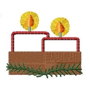 Xmas Candles Machine Embroidery Design