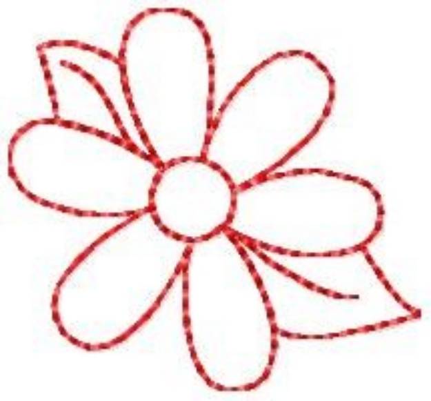 Picture of Outline Daisy Machine Embroidery Design