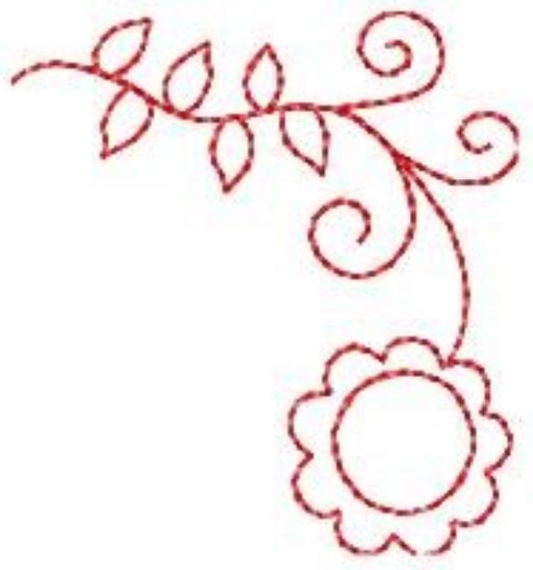Picture of Redwork Flower Machine Embroidery Design
