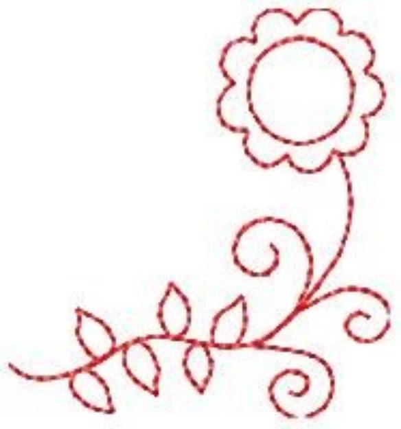 Picture of Redwork Floral Machine Embroidery Design