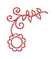 Flower Redwork Machine Embroidery Design