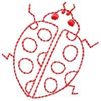 Redwork Ladybug Machine Embroidery Design