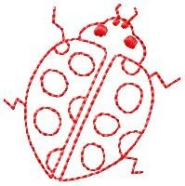 Picture of Redwork Ladybug Machine Embroidery Design