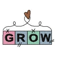 Grow Sign Machine Embroidery Design