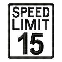 Speed Limit 15 Machine Embroidery Design