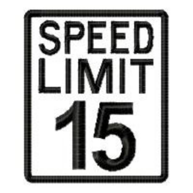 Picture of Speed Limit 15 Machine Embroidery Design