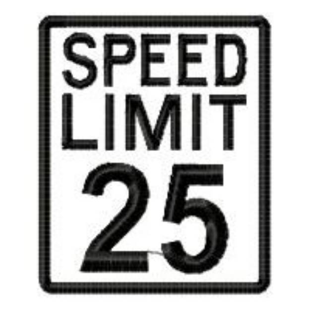 Picture of Speed Limit 25 Machine Embroidery Design