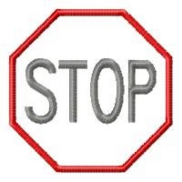 Picture of Stop Sign Machine Embroidery Design