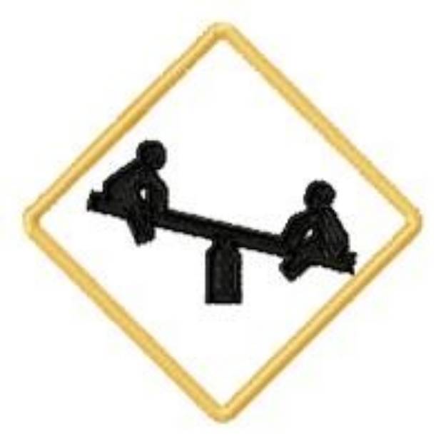 Picture of Caution Playground Machine Embroidery Design