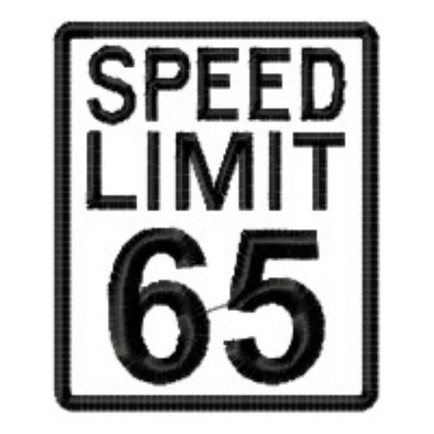 Picture of Speed Limit 65 Machine Embroidery Design